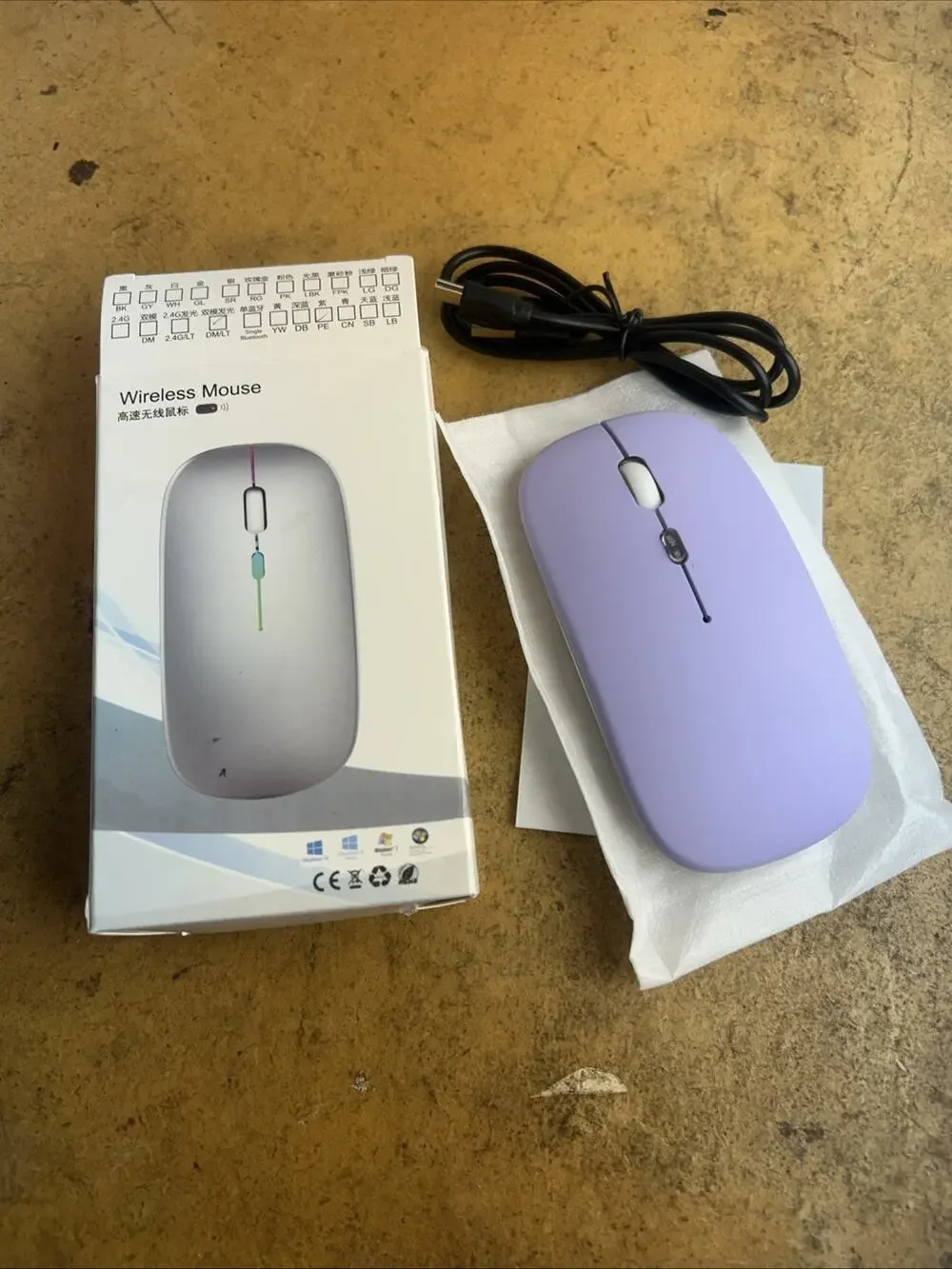Slim 2.4 GHz Optical Wireless Mouse Mice + USB-C Plug for Laptop PC Macbook